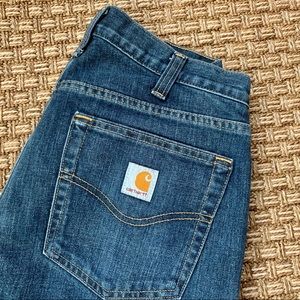 Carhartt mens fleece lined relaxed fit blue jeans size 32 x 30. New without tags